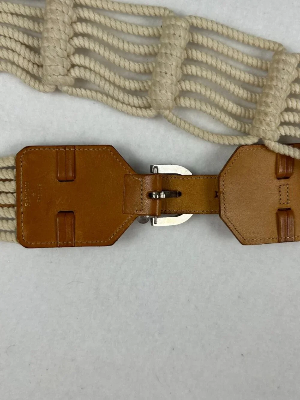 Guy LaRoche Paris | Designer Leather and Rope Belt, 35
